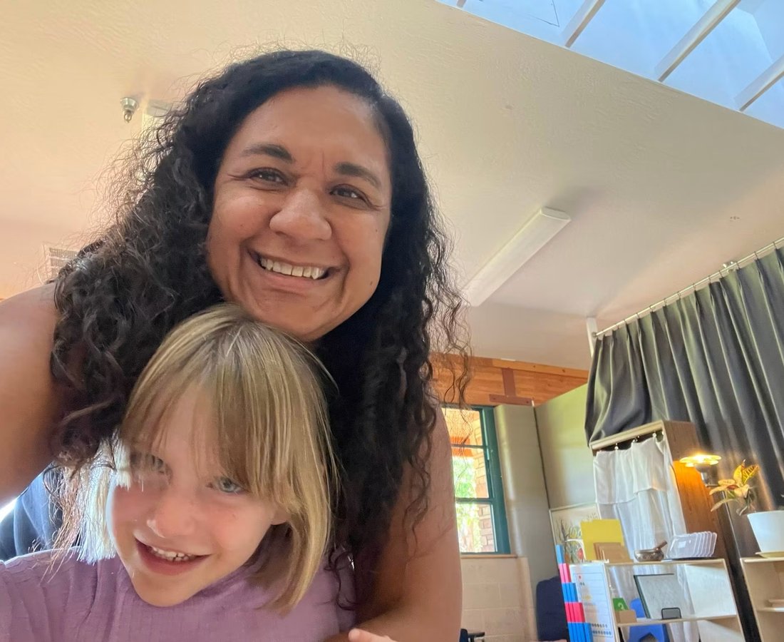 Ana with a camper at Sedona Camp